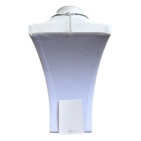 Rainbow Fluid Art Bar Pendant Cord Necklace Handmade by Svetlana Yeung - Picture 8 of 9